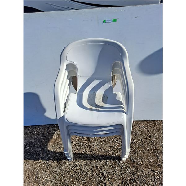 **(4) Plastic Lawn Chairs, Cannot Ship