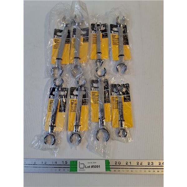 (8) NOS Titan Brand Flare Nut Wrenches-Assorted Sizes