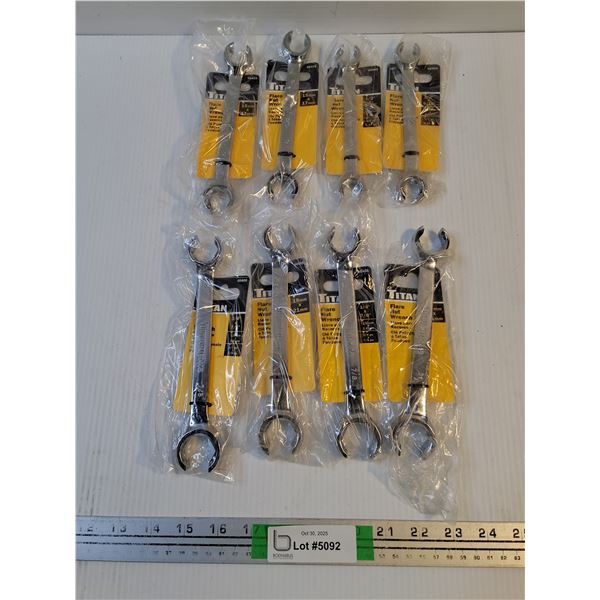 (8) NOS Titan Brand Flare Nut Wrenches-Assorted Sizes