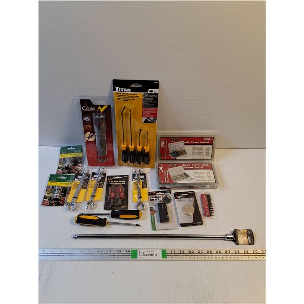 NOS Nail Assortment,Hose Clamp Set,Seal&O-Ring Remover Set,Flashlight and Misc. Hardware