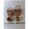 Image 1 : (4) Wicker Baskets Up to 11.75"