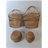 Image 2 : (4) Wicker Baskets Up to 11.75"