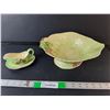 Image 1 : Leaf Dish Set- Bowl, Tray, Creamer Up to 11.25"