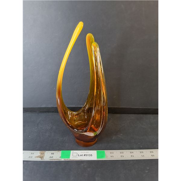 Murano Style Art Basket 12"