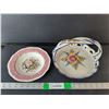 Image 1 : Painted Ceramic Basket & Plate