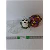 Image 1 : Ceramic Frog Scissor & String Holder, Basket, Glass Sugar Bowls
