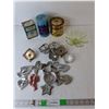 Image 1 : (3) Vintage Tins, Metal Cookie Cutters & Flower Tealight Holder