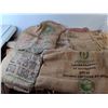 Image 3 : (5) Coffee Burlap Sacks Up to 29" x 27.5", Some Cut Open