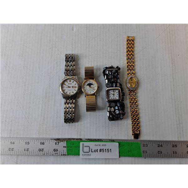 (4) Wristwatches- Quartz, Seiko, Misc. As Is