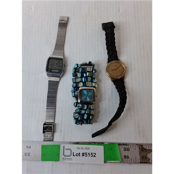(3) Wrist Watches- Bulova, Misc. As Is