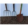Image 2 : **(2) Pitchforks & Shovel Up to 65", Cannot Ship