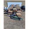Image 1 : ** 6-Piece Wood Furniture Set w/Cushions - Largest Piece 67x30x30", Sun Shade w/Stand - Pickup Only
