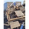 Image 2 : ** 6-Piece Wood Furniture Set w/Cushions - Largest Piece 67x30x30", Sun Shade w/Stand - Pickup Only