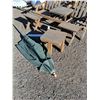 Image 3 : ** 6-Piece Wood Furniture Set w/Cushions - Largest Piece 67x30x30", Sun Shade w/Stand - Pickup Only