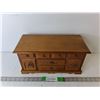 Image 1 : Wooden Jewelry Box & Jewelry 14.5" x 6.75" x  7"