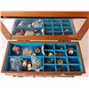 Image 2 : Wooden Jewelry Box & Jewelry 14.5" x 6.75" x  7"
