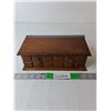 Image 1 : Wooden Jewelry Box with Cufflinks & Pins 10.5" x 5" x 3.5"