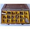 Image 2 : Wooden Jewelry Box with Cufflinks & Pins 10.5" x 5" x 3.5"