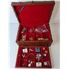 Image 2 : Wooden Jewelry Box 14.5" x 9.75" x 5.75" & Jewelry