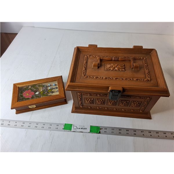 Plastic & Wood Storage Boxes Up to  12" x 8" x 7" & Jewelry