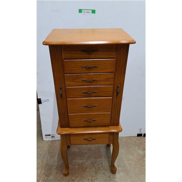 *Wooden Jewelry Stand with Jewelry 16" x 11" x 39.5", Cannot Ship