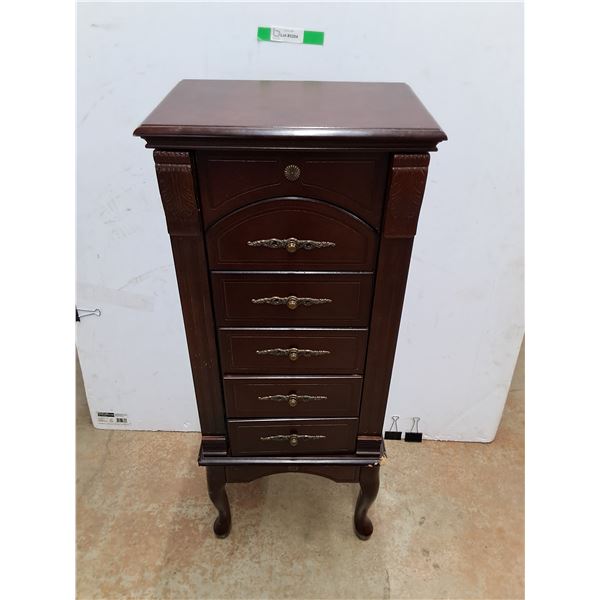 *Wooden Jewelry Box with Jewelry 16" x 11" x 40", Cannot Ship