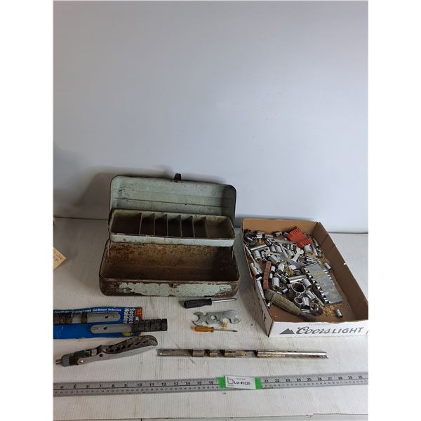 Tool Box, Various  Sockets, Screwdrivers, Allen Keys, Misc