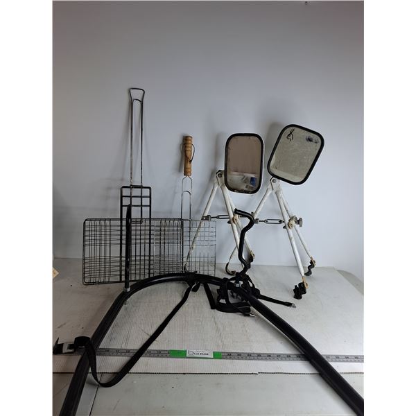 (2) Towing Mirrors, Barbecue Grill Baskets,  Norco Cycle Carrier-Cannot Ship