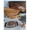 Image 2 : Decorative Wicker Baskets, Serving Platter, Travel Iron, Light Fixture, Soup Bowl, Vases, Misc