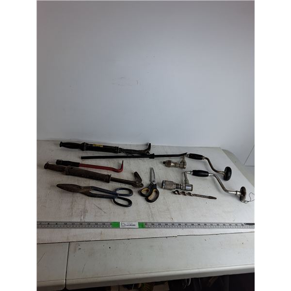 Tin Snips, Braces, Pry Bar, Scissors, Misc