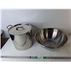 Image 1 : Stainless Steel Bowl 16.25" & Pot 10" Tall