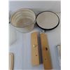 Image 2 : Salad Spinner, (8) Woven Plates, Plastic Containers, Misc.