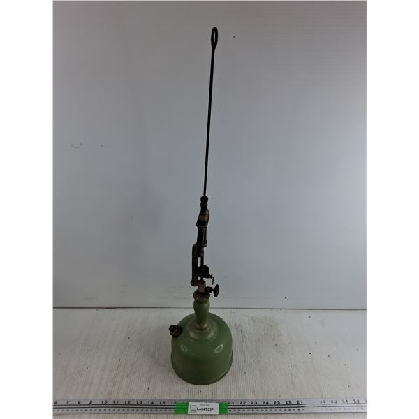 Antique Oil Lamp, Green, Cannot Ship