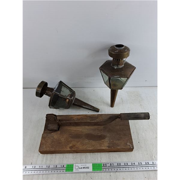 Tobacco Cutter, Vintage Pathway Kerosene Lights