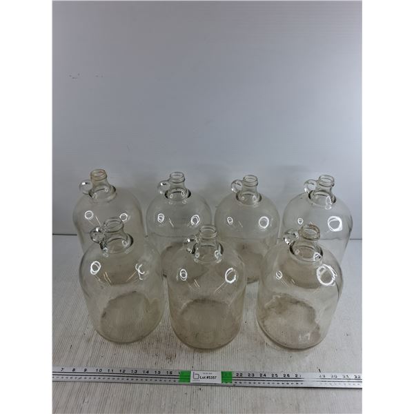 (7) Glass Jugs 11", Cannot Ship