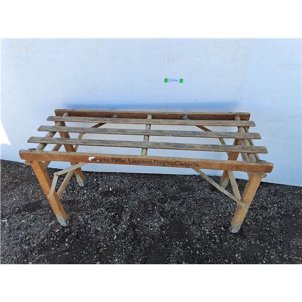 ** Vintage Beatty Bros Limited Folding Wooden Bench 42" x 16" x 22", Cannot Ship