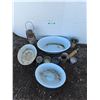 Image 1 : **Kerosene Lantern, Flour Strainer, Vintage Cups, Dough Roller, Enamel Tubs , Cannot Ship