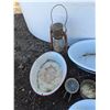Image 2 : **Kerosene Lantern, Flour Strainer, Vintage Cups, Dough Roller, Enamel Tubs , Cannot Ship