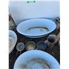 Image 3 : **Kerosene Lantern, Flour Strainer, Vintage Cups, Dough Roller, Enamel Tubs , Cannot Ship