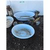 Image 5 : **Kerosene Lantern, Flour Strainer, Vintage Cups, Dough Roller, Enamel Tubs , Cannot Ship