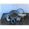 Image 1 : **HVAC Connectors, Hardware Organizer, Oil Lamp, Galvanized Tub, Misc  24" x 11", Cannot Ship