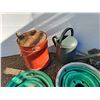 Image 3 : **(2) 15" Rims, Watering Can, Vintage Fuel Can, Bird Feeder, Hoist, Misc, Cannot Ship