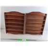 Image 1 : (2) Wooden Wall Mounted Display Shelves 17" x 13"