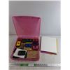 Image 1 : Alphabet & Phrase Rubber Stamp Kit with Ink Pads & Craft Paper