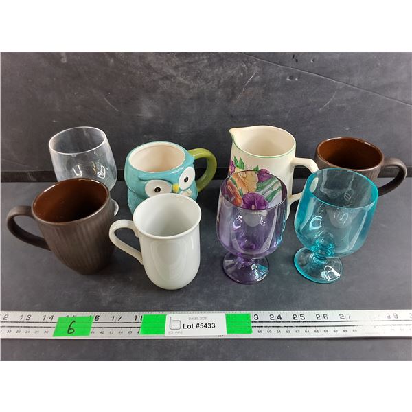 Plastic Goblets, Ceramic Mugs, Lord Nelson Ware Pitcher