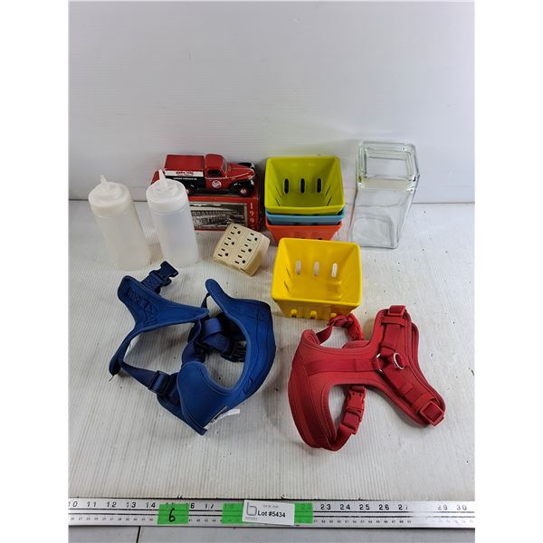 Lennox Truck Coin Bank, Pet Harnesses, Ceramic Planters, Kitchen Storage Canister, Oil Bottles
