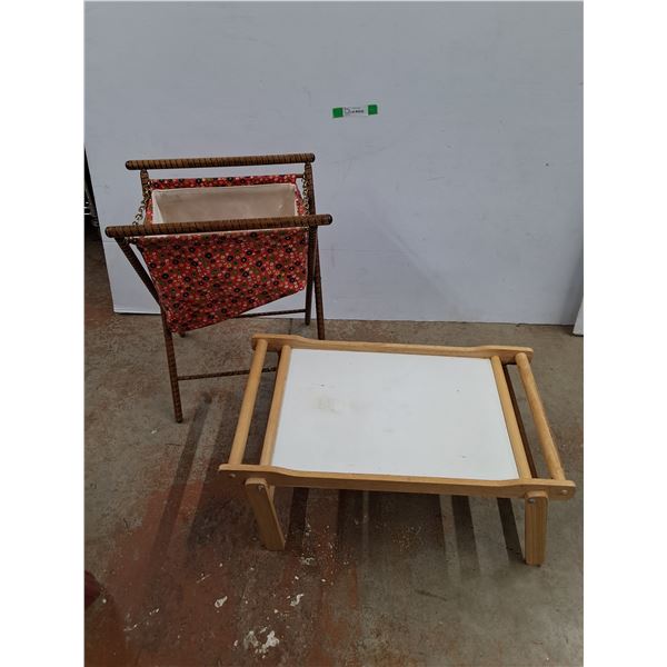 Bed Table Tray 25" x 15" x 10", Folding Laundry Hamper 22" x 12" x 17"