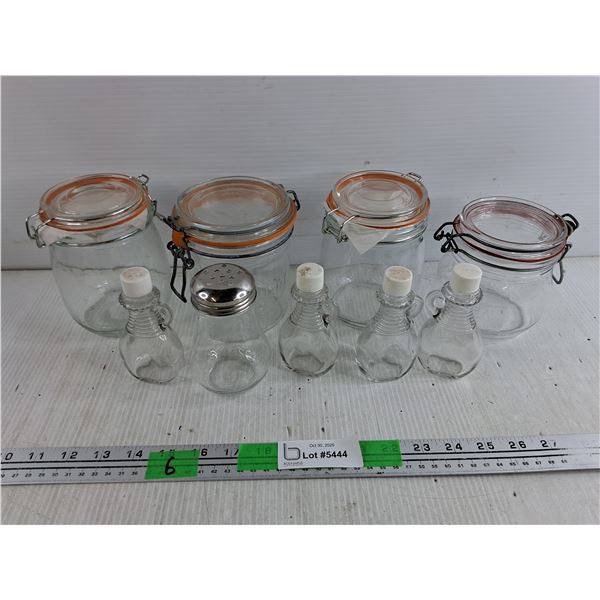 Kitchen Storage Canisters, Glass Bottles, Spice Shaker