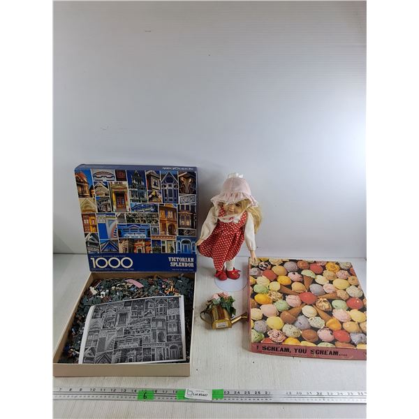 16" Doll, Fridge Magnet, 1000 & 500 pc Puzzles