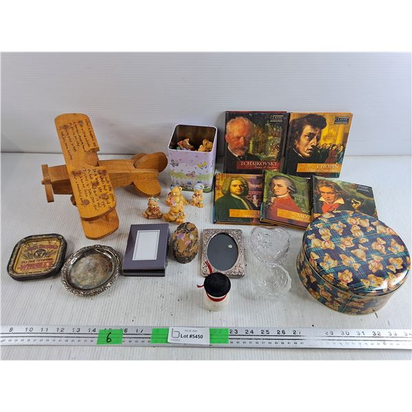Wooden Plane, Tea Ornaments, Ash Trays, Audio Books - Mozart, Chopin, Beethoven, Misc